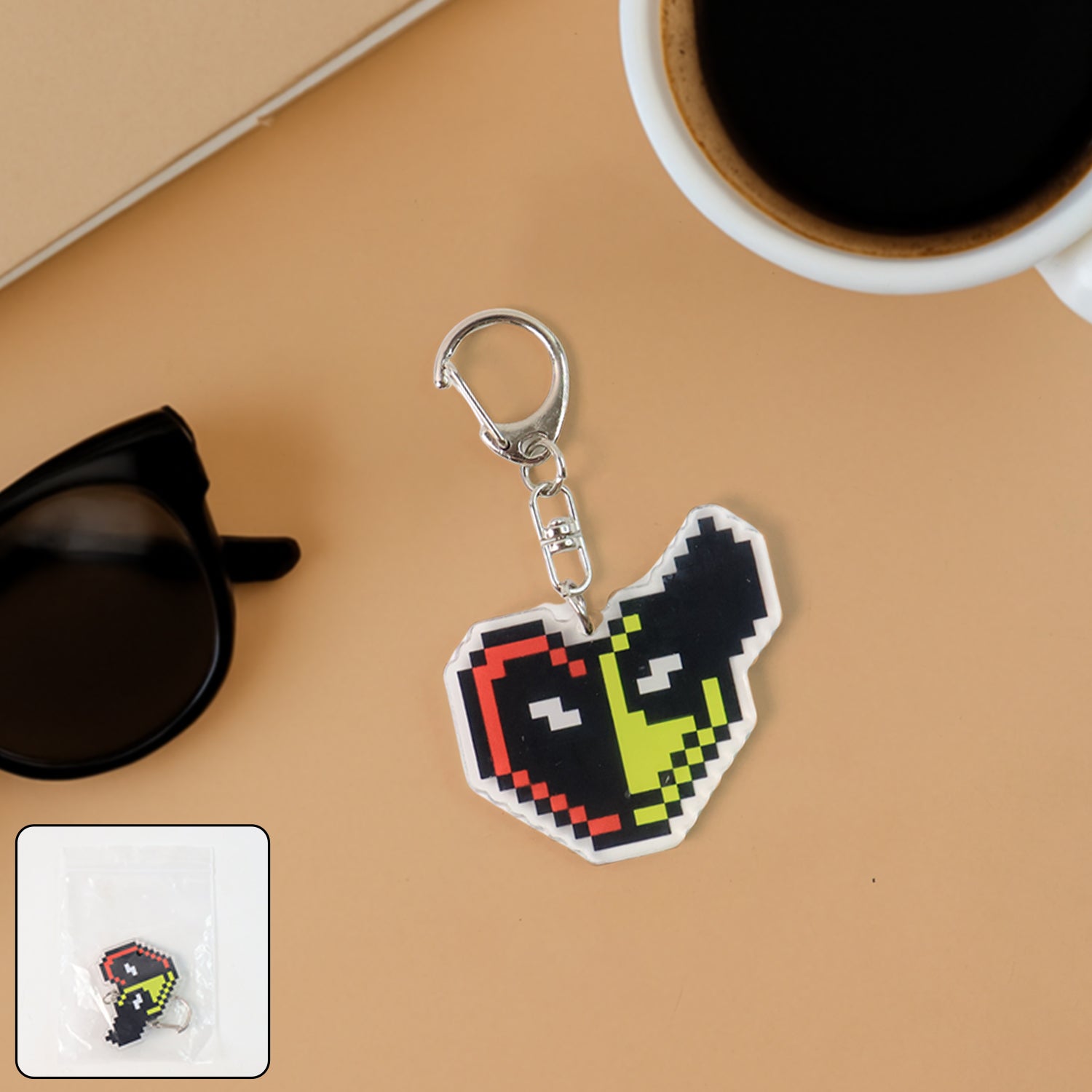 Pixel Art Acrylic Cartoon Keychain Pixel Art Acrylic Cartoon Keychain